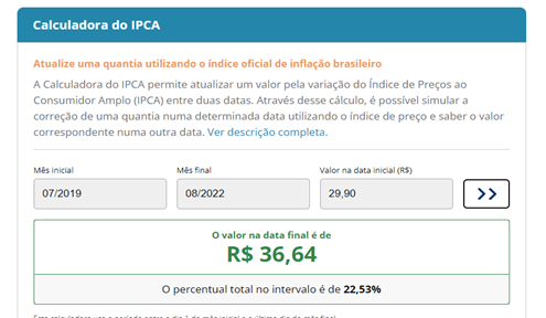 brazilian IPCA result in october, 2022